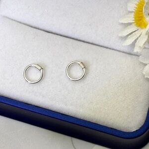 Solid Silver Small Huggie Earrings-Silver 6mm SH007